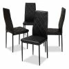Baxton Studio Blaise White Dining Chair Black