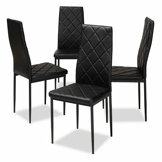 Baxton Studio Blaise White Dining Chair Black 1 Baxton Studio Blaise White Dining Chair Black
