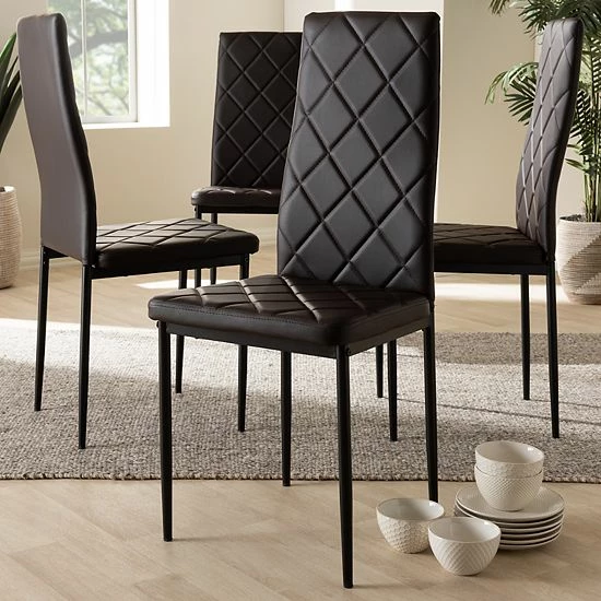 Baxton Studio Blaise White Dining Chair Black 2 Baxton Studio Blaise White Dining Chair Black - Image 2
