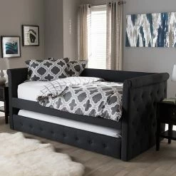 Baxton Studio Alena Upholstered Daybed & Trundle Dark Gray 6 Baxton Studio Alena Upholstered Daybed & Trundle Dark Gray -Baxton Studio Sales unnamed file 362
