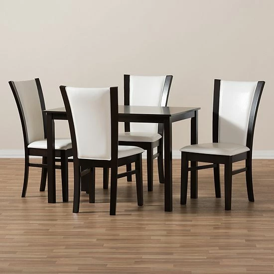 Baxton Studio Modern White Dining Chair & Table 5-Piece Set 1 Baxton Studio Modern White Dining Chair & Table 5-Piece Set
