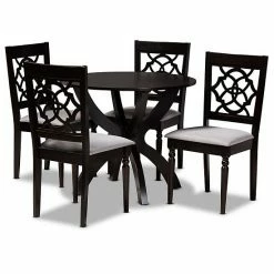 Baxton Studio Tonia Dining Table & Chair 5-piece Set
