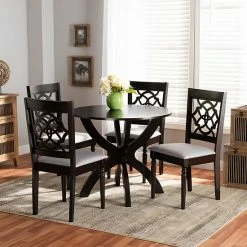 Baxton Studio Tonia Dining Table & Chair 5-piece Set -Baxton Studio Sales unnamed file 3655