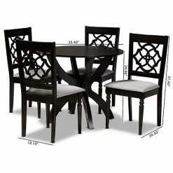 Baxton Studio Tonia Dining Table & Chair 5-piece Set -Baxton Studio Sales unnamed file 3657