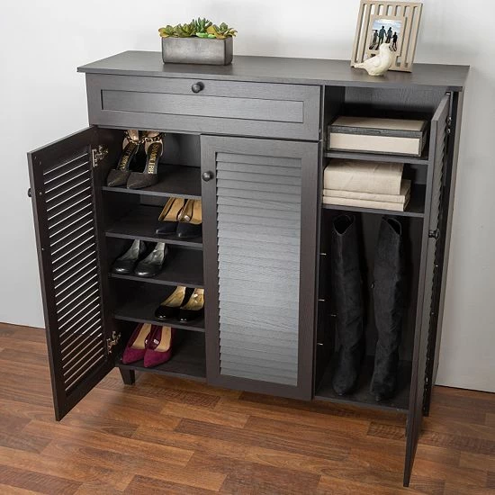 Baxton Studio Pocillo Shoe Storage Cabinet 1 Baxton Studio Pocillo Shoe Storage Cabinet