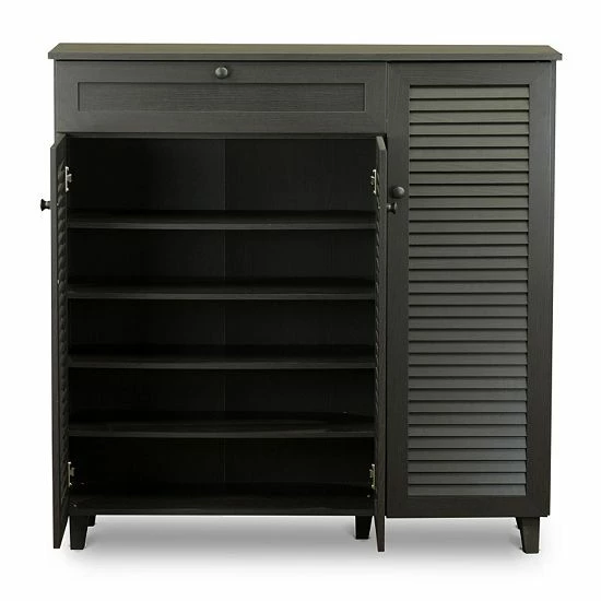 Baxton Studio Pocillo Shoe Storage Cabinet 3 Baxton Studio Pocillo Shoe Storage Cabinet - Image 3