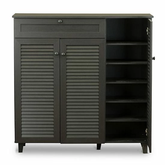 Baxton Studio Pocillo Shoe Storage Cabinet 4 Baxton Studio Pocillo Shoe Storage Cabinet - Image 4