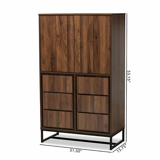 Baxton Studio Neil Multipurpose Cabinet 8 Baxton Studio Neil Multipurpose Cabinet - Image 8