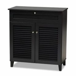 Baxton Studio Coolidge Shoe Cabinet Gray