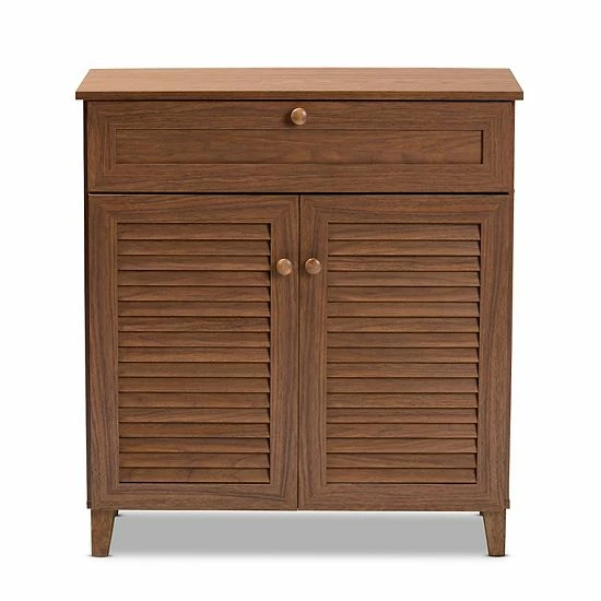 Baxton Studio Coolidge Shoe Cabinet Gray 3 Baxton Studio Coolidge Shoe Cabinet Gray - Image 3
