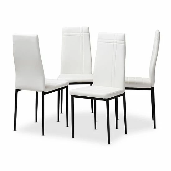 Baxton Studio Matiese Dining Chair 4-piece Set White 1 Baxton Studio Matiese Dining Chair 4-piece Set White