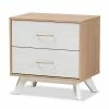 Baxton Studio Mid-Century 2-Drawer Nightstand