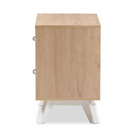 Baxton Studio Mid-Century 2-Drawer Nightstand 4 Baxton Studio Mid-Century 2-Drawer Nightstand - Image 4