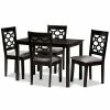 Baxton Studio Henry Dining Table & Chair 5-piece Set Gray Dark Brown