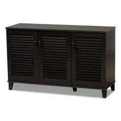 Baxton Studio Warren 3-Door Shoe Storage Cabinet