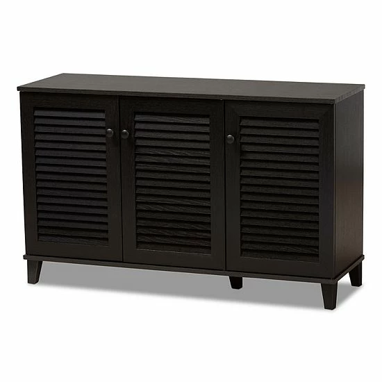 Baxton Studio Warren 3-Door Shoe Storage Cabinet 1 Baxton Studio Warren 3-Door Shoe Storage Cabinet