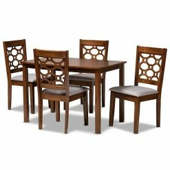 Baxton Studio Henry Dining Table & Chair 5-piece Set Gray Dark Brown -Baxton Studio Sales unnamed file 3821