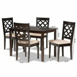 Baxton Studio Ramiro Dining Table & Chair 5-piece Set Sand Dark Brown 7 Baxton Studio Ramiro Dining Table & Chair 5-piece Set Sand Dark Brown -Baxton Studio Sales unnamed file 3830