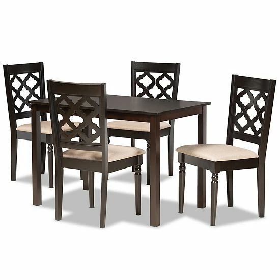 Baxton Studio Ramiro Dining Table & Chair 5-piece Set Sand Dark Brown Baxton Studio Ramiro Dining Table & Chair 5-piece Set Sand Dark Brown -Baxton Studio Sales unnamed file 3831