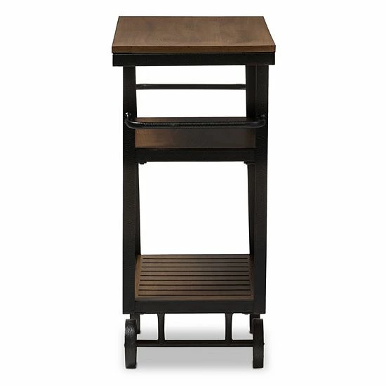 Baxton Studio Kennedy Rolling Bar Cart 3 Baxton Studio Kennedy Rolling Bar Cart - Image 3