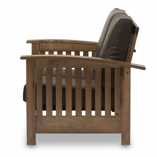 Baxton Studio Charlotte Modern Classic Mission Loveseat 4 Baxton Studio Charlotte Modern Classic Mission Loveseat - Image 4