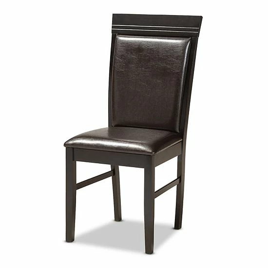 Baxton Studio Ancel Dark Brown 5-Piece Dining Set 3 Baxton Studio Ancel Dark Brown 5-Piece Dining Set - Image 3