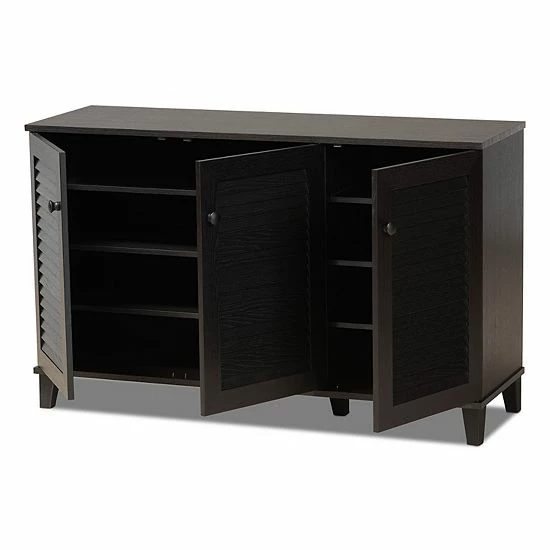 Baxton Studio Warren 3-Door Shoe Storage Cabinet 5 Baxton Studio Warren 3-Door Shoe Storage Cabinet - Image 5