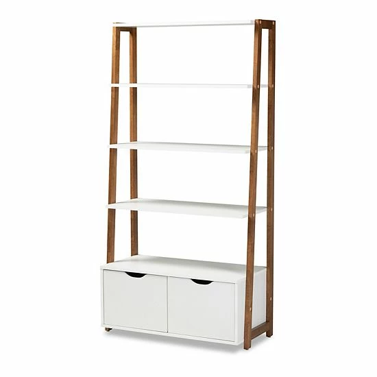 Baxton Studio Senja 4-Shelf Bookcase 1 Baxton Studio Senja 4-Shelf Bookcase