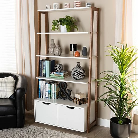 Baxton Studio Senja 4-Shelf Bookcase 2 Baxton Studio Senja 4-Shelf Bookcase - Image 2