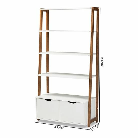 Baxton Studio Senja 4-Shelf Bookcase 7 Baxton Studio Senja 4-Shelf Bookcase - Image 7