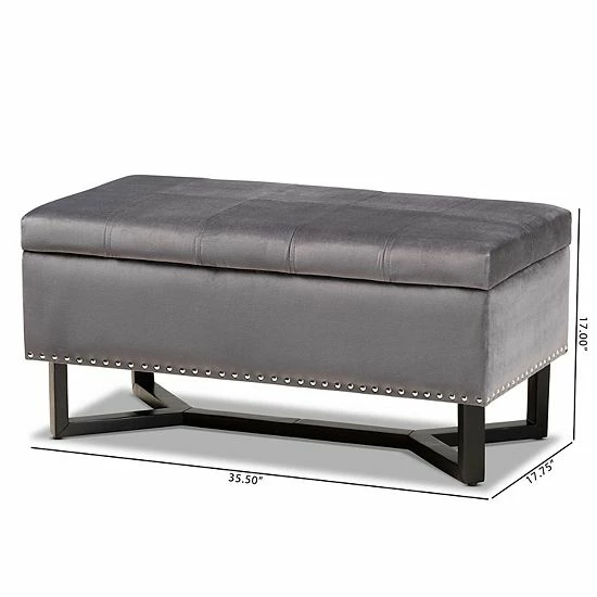 Baxton Studio Esther Storage Ottoman Gray Dark Brown 10 Baxton Studio Esther Storage Ottoman Gray Dark Brown - Image 10