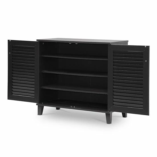 Baxton Studio Coolidge Shutter Door Storage Cabinet 2 Baxton Studio Coolidge Shutter Door Storage Cabinet - Image 2