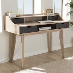 Baxton Studio Fella 4-Drawer Desk