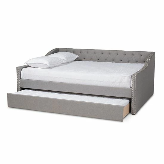 Baxton Studio Haylie Daybed & Trundle Beige 1 Baxton Studio Haylie Daybed & Trundle Beige