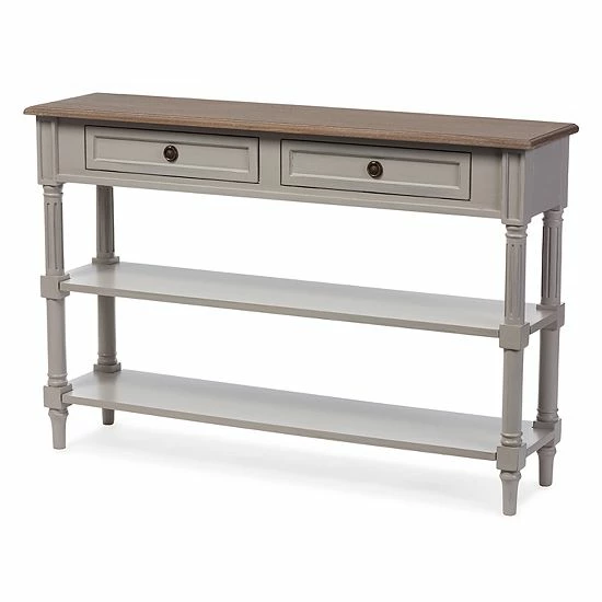 Baxton Studio Farmhouse Shabby Chic 2-Drawer Console Table 2 Baxton Studio Farmhouse Shabby Chic 2-Drawer Console Table - Image 2