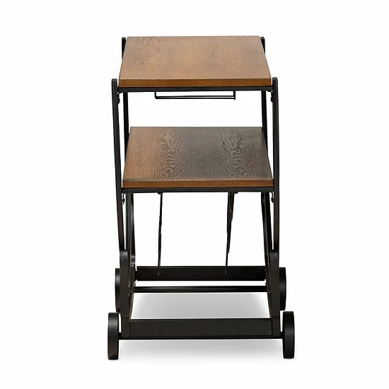 Baxton Studio Triesta Wheeled Wine Rack Cart 4 Baxton Studio Triesta Wheeled Wine Rack Cart - Image 4