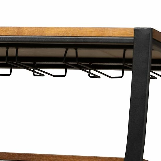 Baxton Studio Triesta Wheeled Wine Rack Cart 5 Baxton Studio Triesta Wheeled Wine Rack Cart - Image 5