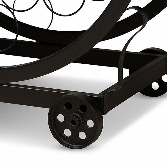 Baxton Studio Triesta Wheeled Wine Rack Cart 6 Baxton Studio Triesta Wheeled Wine Rack Cart - Image 6