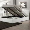 Baxton Studio Templemore Faux-Leather Storage Queen Bed White