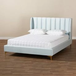 Baxton Studio Saverio Queen Bed Light Blue -Baxton Studio Sales unnamed file 3962