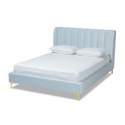 Baxton Studio Saverio Queen Bed Light Blue -Baxton Studio Sales unnamed file 3965