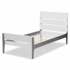 Baxton Studio Modern Twin Platform Bed White Black