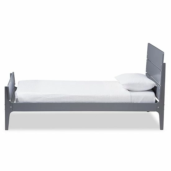 Baxton Studio Modern Twin Platform Bed White Black 3 Baxton Studio Modern Twin Platform Bed White Black - Image 3