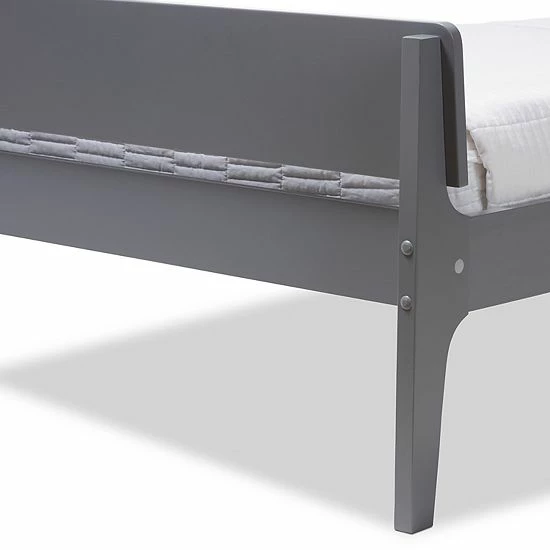 Baxton Studio Modern Twin Platform Bed White Black 4 Baxton Studio Modern Twin Platform Bed White Black - Image 4