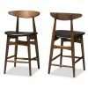 Baxton Studio Mid-Century Black Counter Stool 2-piece Set