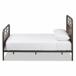 Baxton Studio Monoco Rustic Industrial Platform Bed Medium Brown -Baxton Studio Sales unnamed file 3999