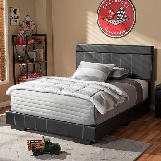 Baxton Studio Solo Faux Leather Full Platform Bed 1 Baxton Studio Solo Faux Leather Full Platform Bed