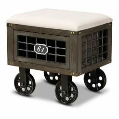 Baxton Studio Harley Storage Ottoman