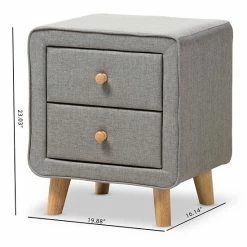Baxton Studio Jonesy Upholstered Nightstand Gray -Baxton Studio Sales unnamed file 4062