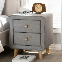 Baxton Studio Jonesy Upholstered Nightstand Gray -Baxton Studio Sales unnamed file 4063